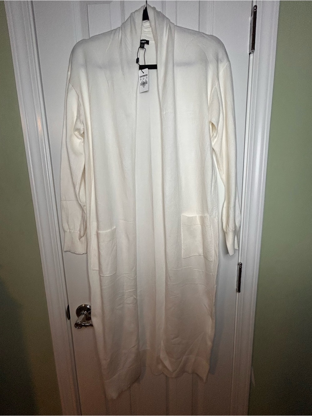 Long Open-Front Women’s Cardigan Sweater - Ivory